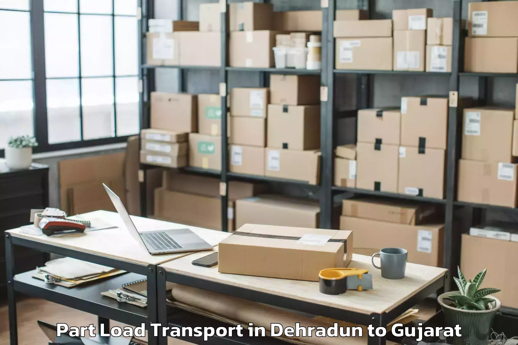 Reliable Dehradun to Keshod Part Load Transport